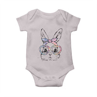 Easter Day Bunny Rabbit Face Tie Dye Glasses Baby Onesie