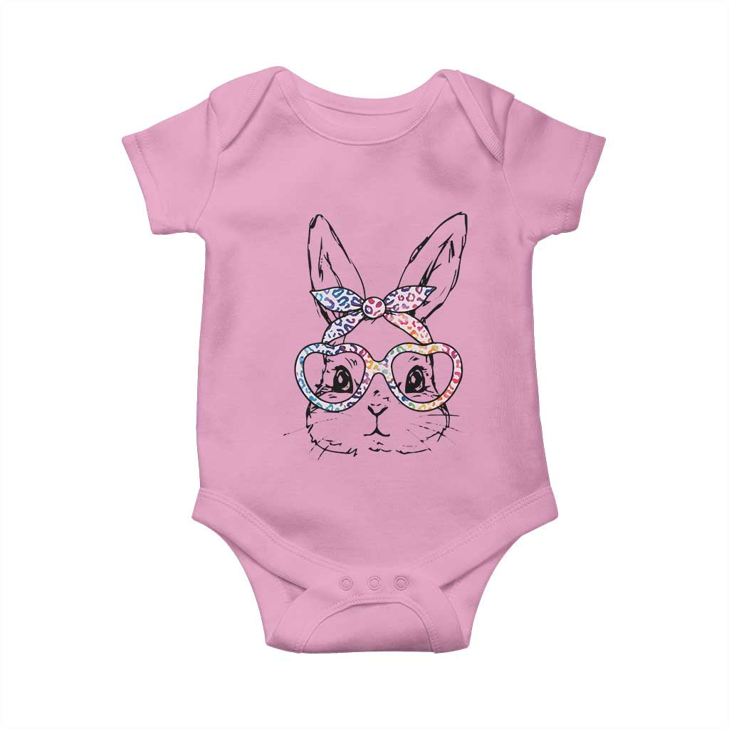 Easter Day Bunny Rabbit Face Tie Dye Glasses Baby Onesie