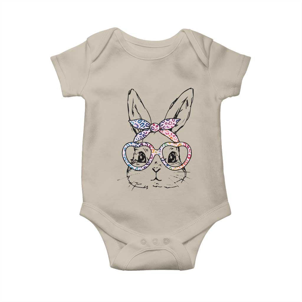 Easter Day Bunny Rabbit Face Tie Dye Glasses Baby Onesie