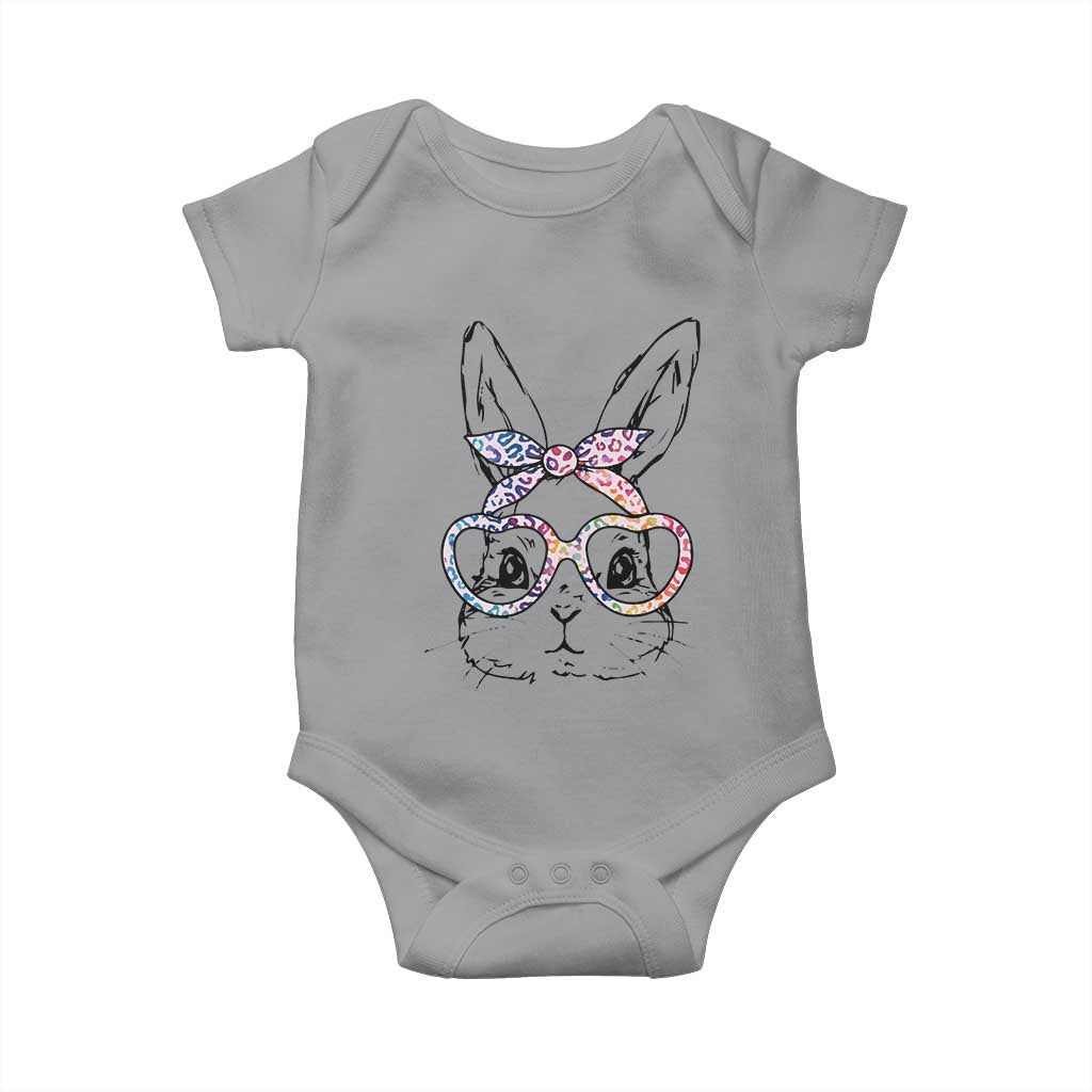 Easter Day Bunny Rabbit Face Tie Dye Glasses Baby Onesie