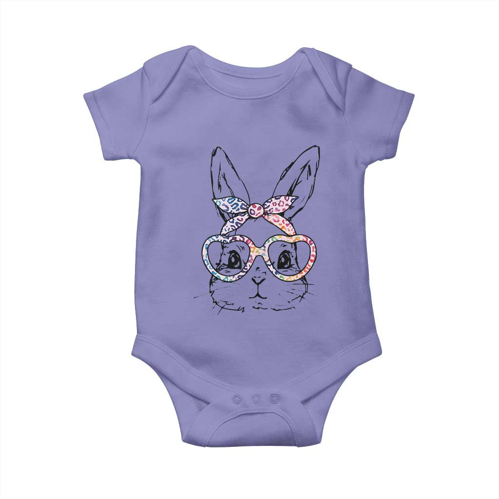 Easter Day Bunny Rabbit Face Tie Dye Glasses Baby Onesie