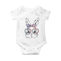 Easter Day Bunny Rabbit Face Tie Dye Glasses Baby Onesie