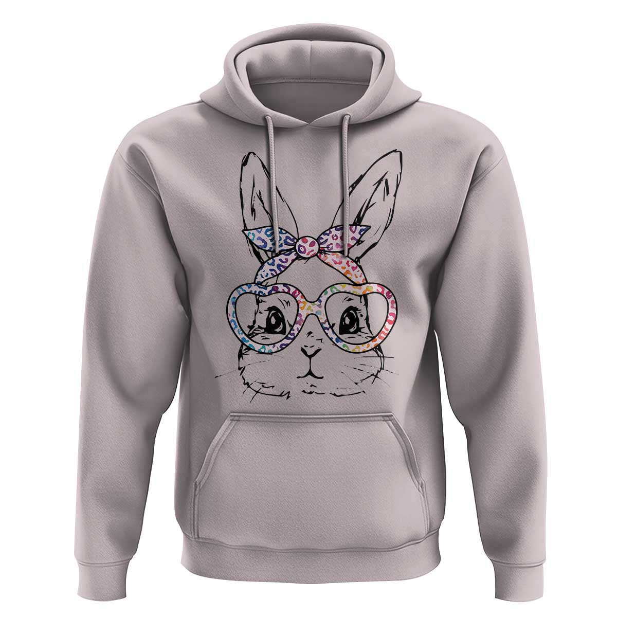 Easter Day Bunny Rabbit Face Tie Dye Glasses Hoodie