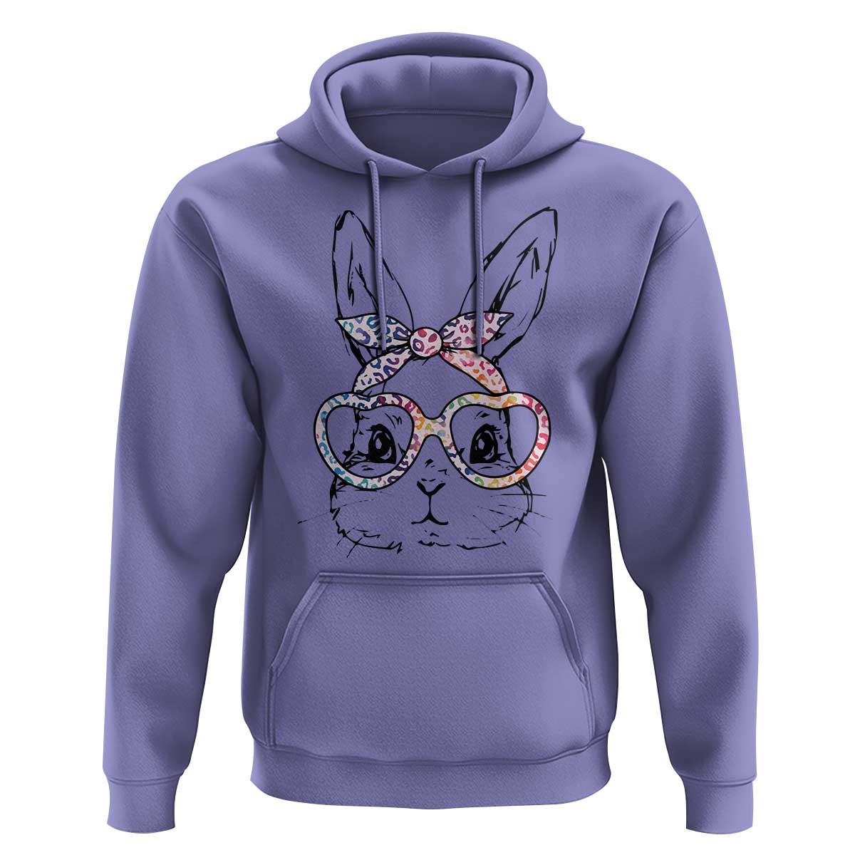 Easter Day Bunny Rabbit Face Tie Dye Glasses Hoodie