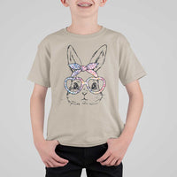 Easter Day Bunny Rabbit Face Tie Dye Glasses T Shirt For Kid