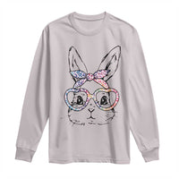 Easter Day Bunny Rabbit Face Tie Dye Glasses Long Sleeve Shirt