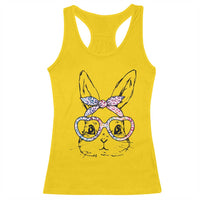 Easter Day Bunny Rabbit Face Tie Dye Glasses Racerback Tank Top