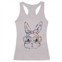 Easter Day Bunny Rabbit Face Tie Dye Glasses Racerback Tank Top