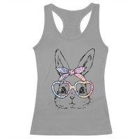 Easter Day Bunny Rabbit Face Tie Dye Glasses Racerback Tank Top