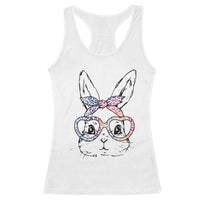 Easter Day Bunny Rabbit Face Tie Dye Glasses Racerback Tank Top