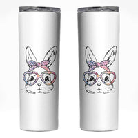 Easter Day Bunny Rabbit Face Tie Dye Glasses Skinny Tumbler