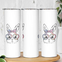 Easter Day Bunny Rabbit Face Tie Dye Glasses Skinny Tumbler