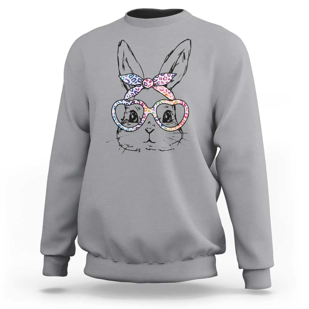 Easter Day Bunny Rabbit Face Tie Dye Glasses Sweatshirt