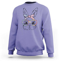 Easter Day Bunny Rabbit Face Tie Dye Glasses Sweatshirt