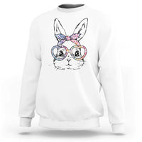 Easter Day Bunny Rabbit Face Tie Dye Glasses Sweatshirt