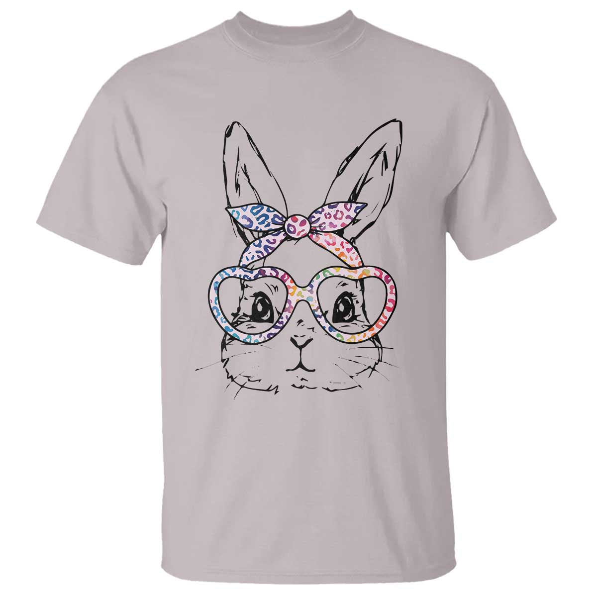 Easter Day Bunny Rabbit Face Tie Dye Glasses T Shirt