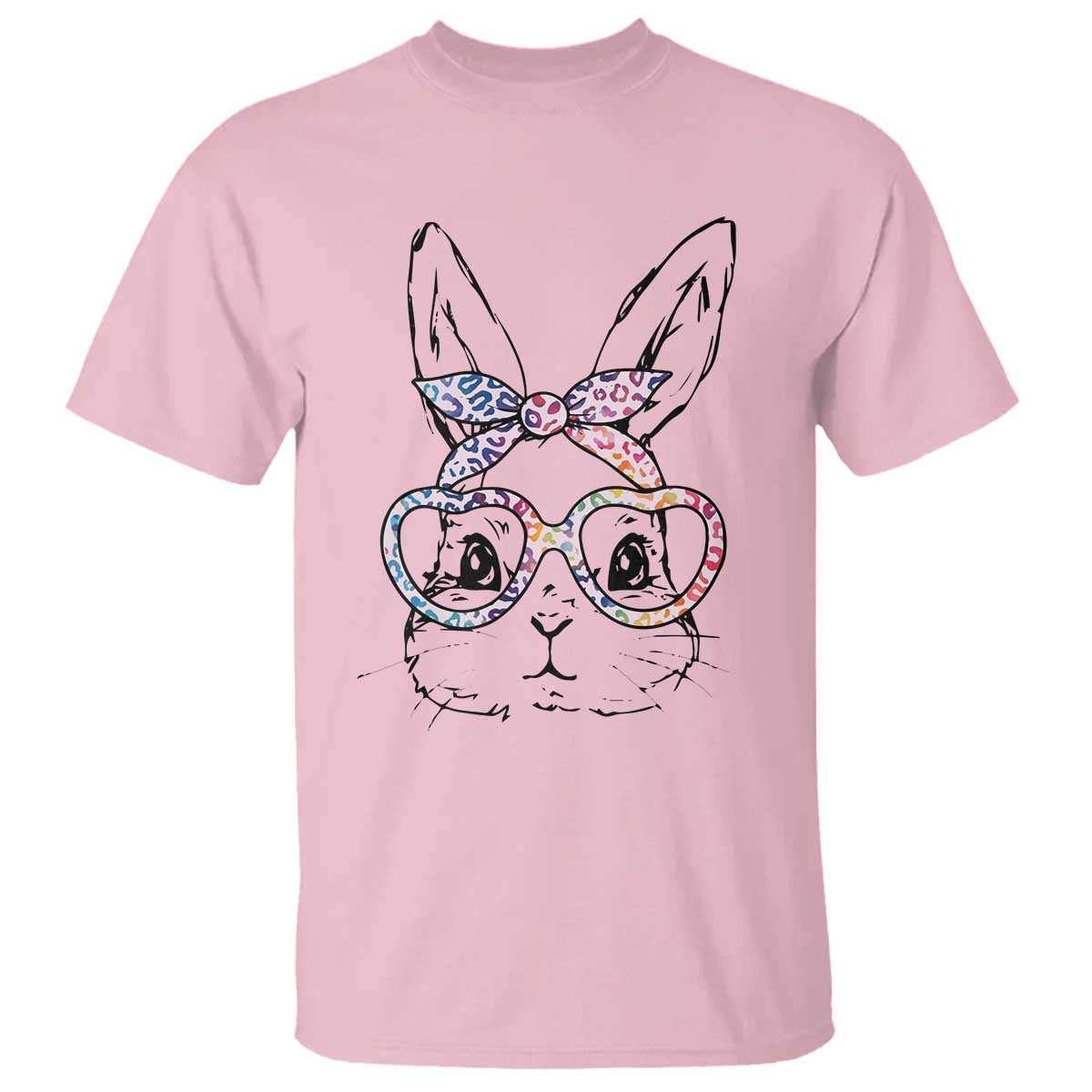 Easter Day Bunny Rabbit Face Tie Dye Glasses T Shirt