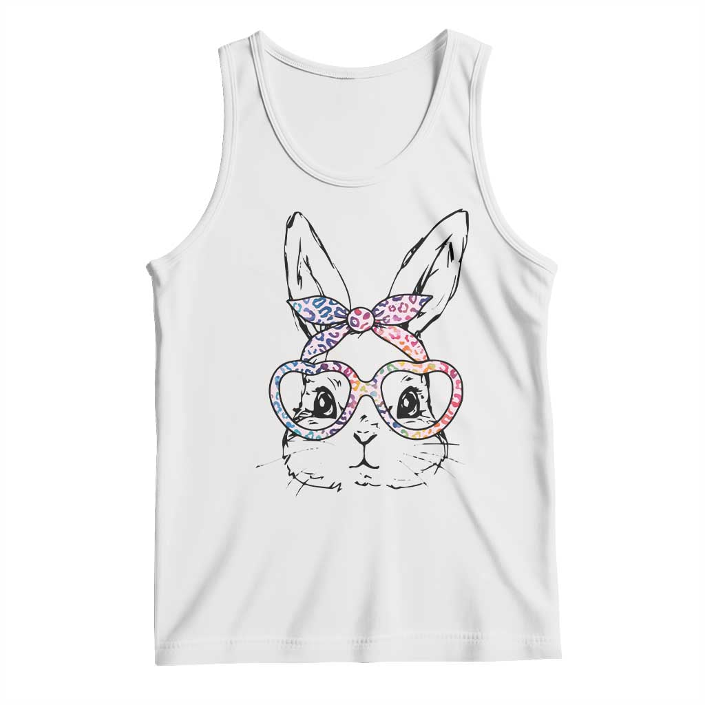 Easter Day Bunny Rabbit Face Tie Dye Glasses Tank Top