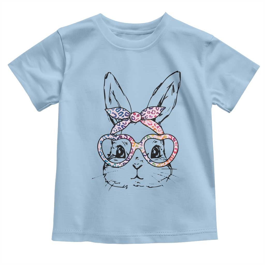 Easter Day Bunny Rabbit Face Tie Dye Glasses Toddler T Shirt