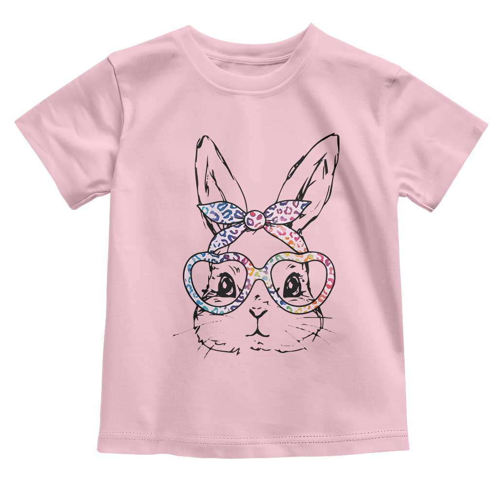 Easter Day Bunny Rabbit Face Tie Dye Glasses Toddler T Shirt