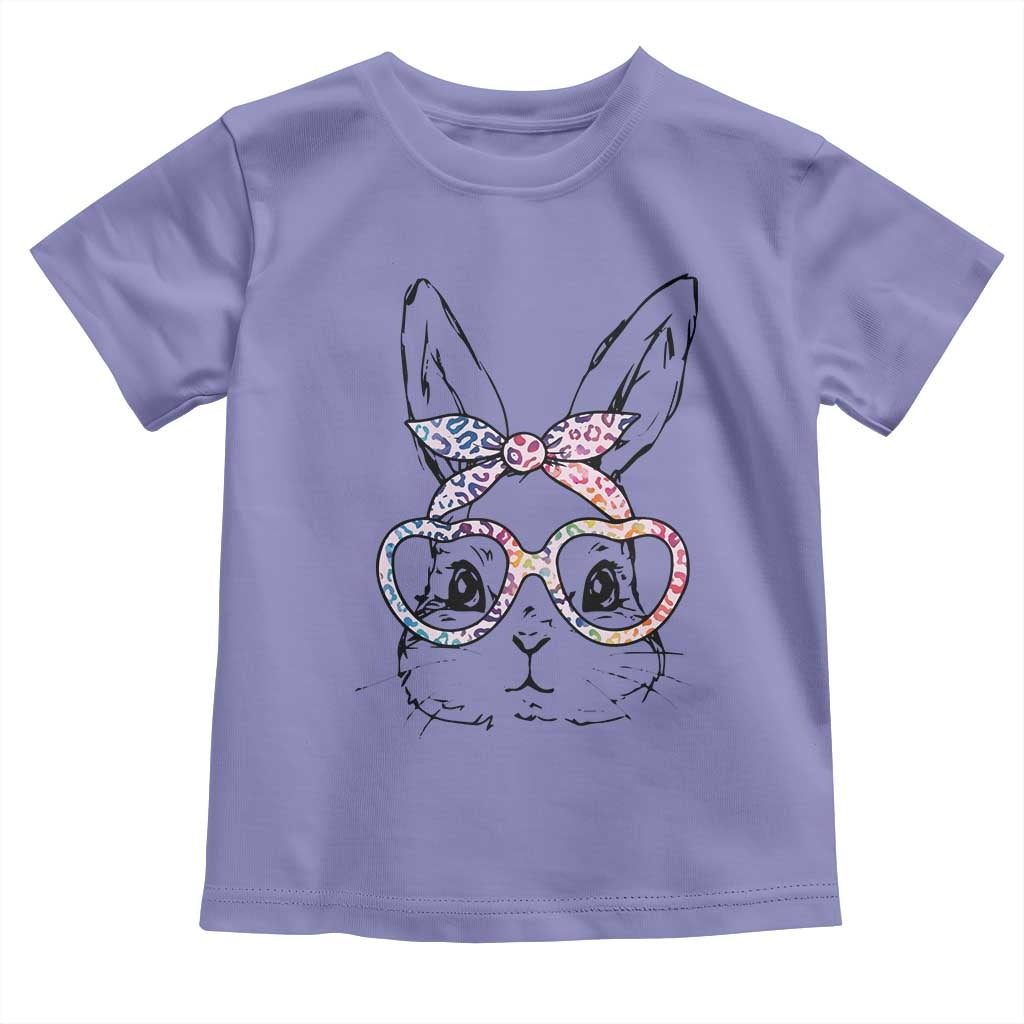 Easter Day Bunny Rabbit Face Tie Dye Glasses Toddler T Shirt