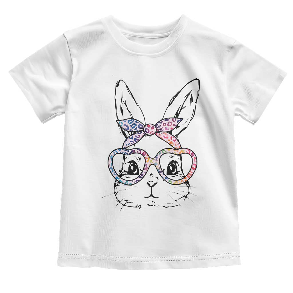Easter Day Bunny Rabbit Face Tie Dye Glasses Toddler T Shirt