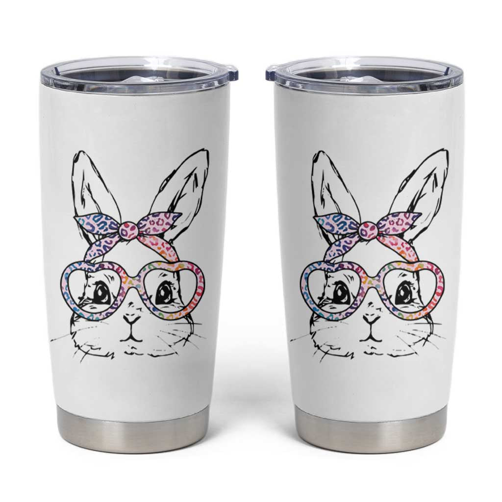 Easter Day Bunny Rabbit Face Tie Dye Glasses Tumbler Cup