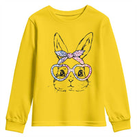 Easter Day Bunny Rabbit Face Tie Dye Glasses Youth Sweatshirt