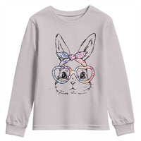 Easter Day Bunny Rabbit Face Tie Dye Glasses Youth Sweatshirt