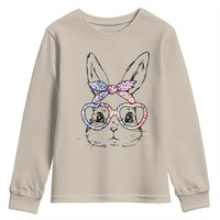 Easter Day Bunny Rabbit Face Tie Dye Glasses Youth Sweatshirt