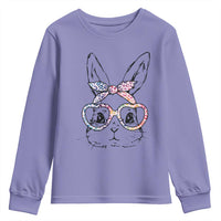 Easter Day Bunny Rabbit Face Tie Dye Glasses Youth Sweatshirt