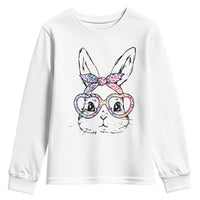 Easter Day Bunny Rabbit Face Tie Dye Glasses Youth Sweatshirt