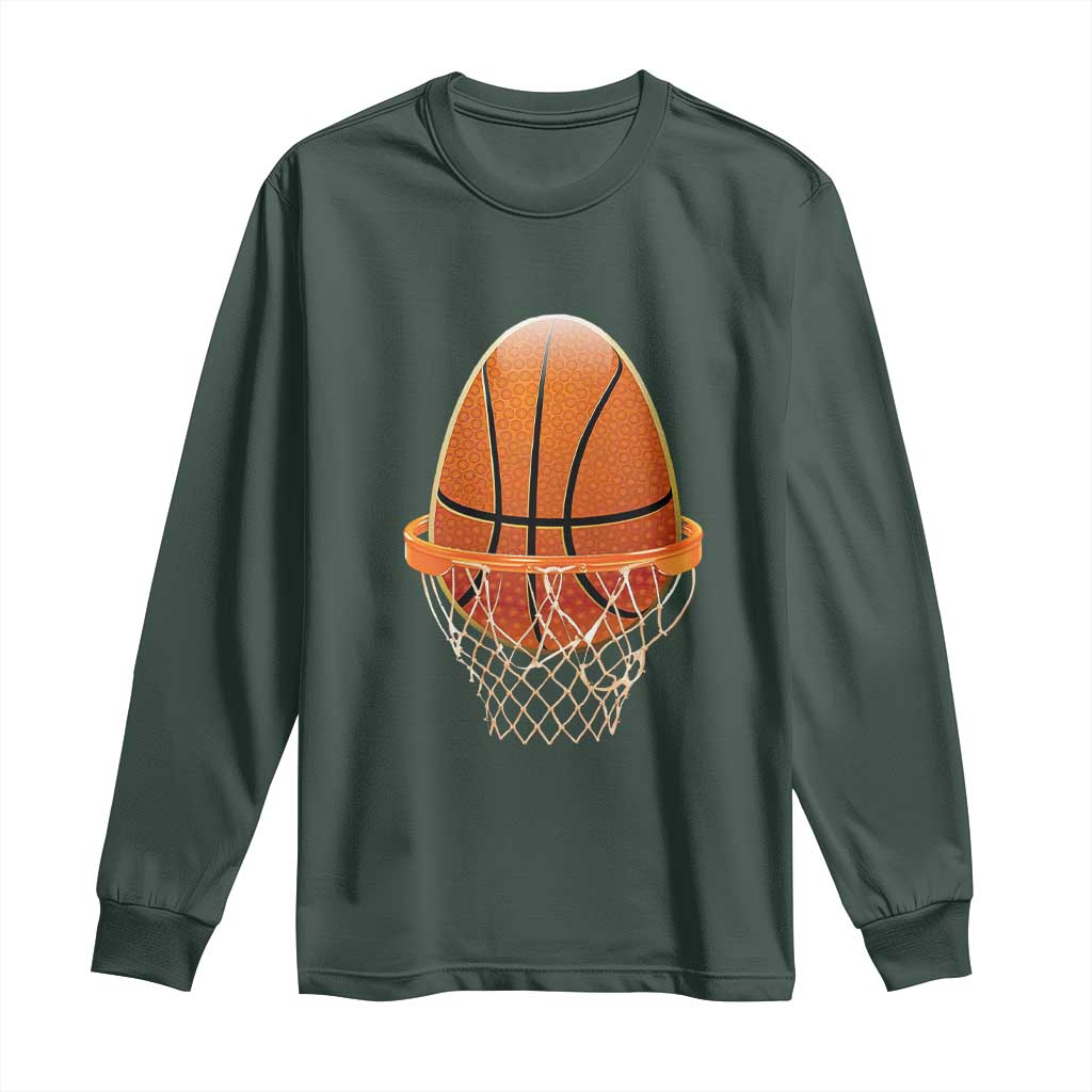 Funny Easter Egg Basketball Sport Lover Long Sleeve Shirt
