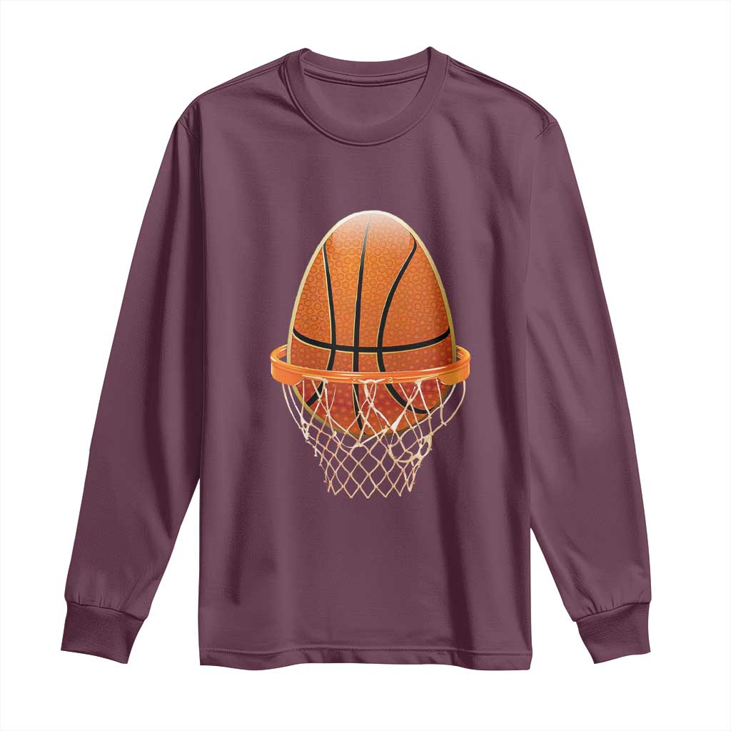 Funny Easter Egg Basketball Sport Lover Long Sleeve Shirt
