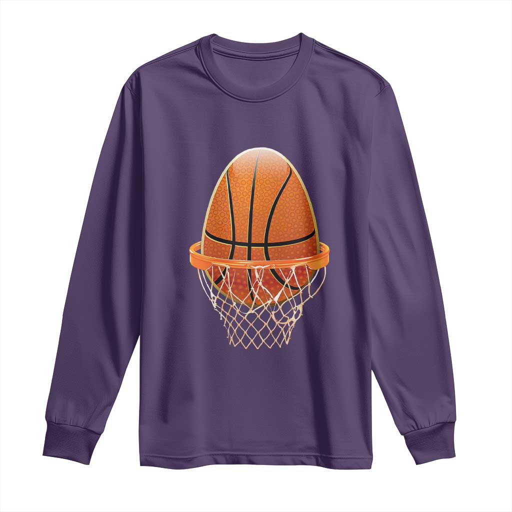 Funny Easter Egg Basketball Sport Lover Long Sleeve Shirt