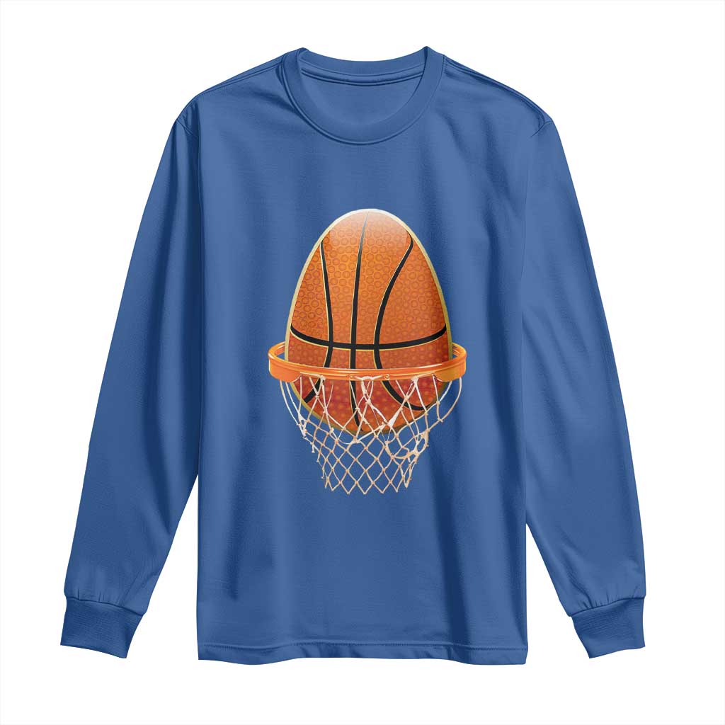 Funny Easter Egg Basketball Sport Lover Long Sleeve Shirt