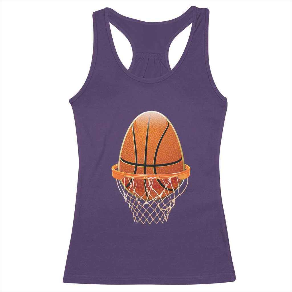 Funny Easter Egg Basketball Sport Lover Racerback Tank Top