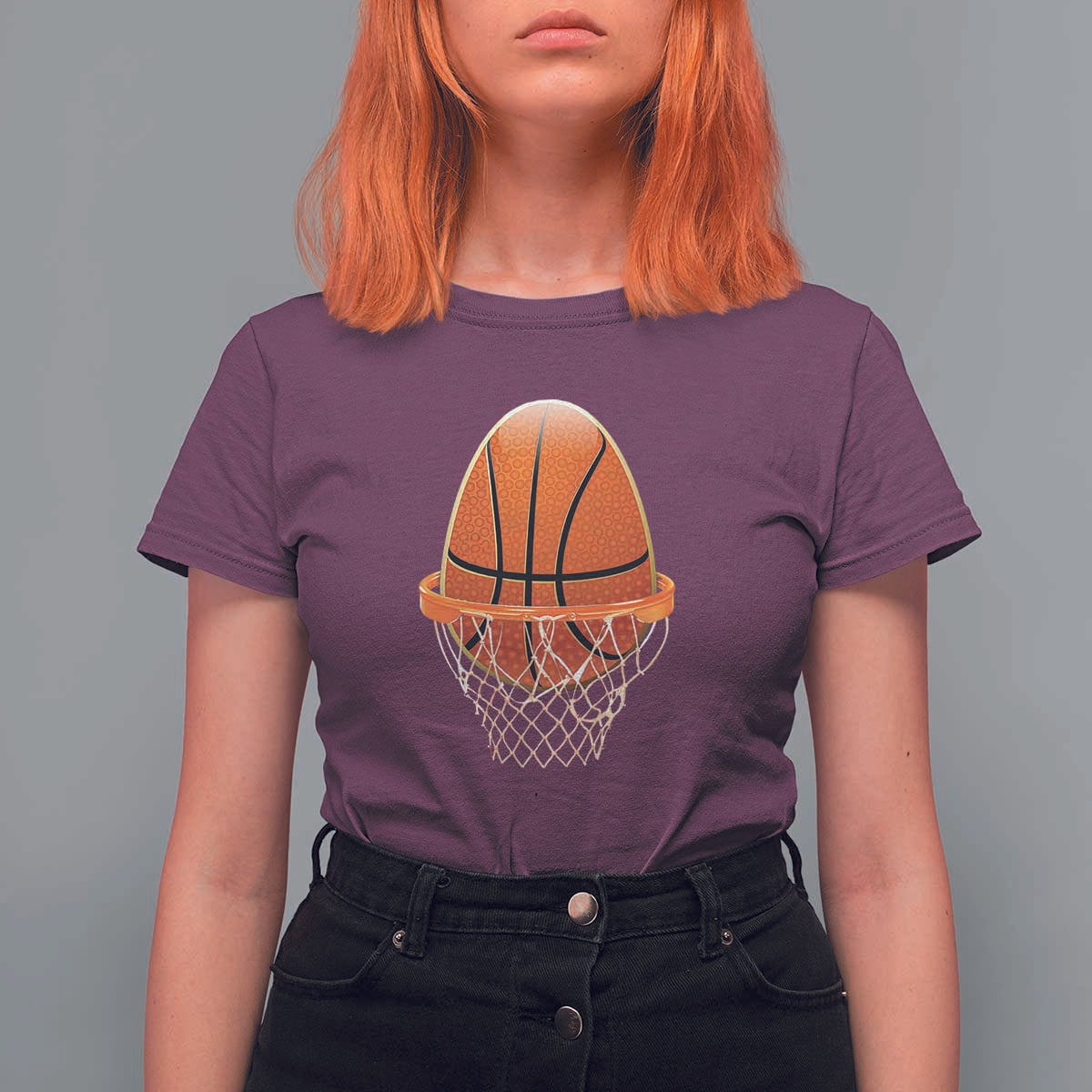 Funny Easter Egg Basketball Sport Lover T Shirt For Women