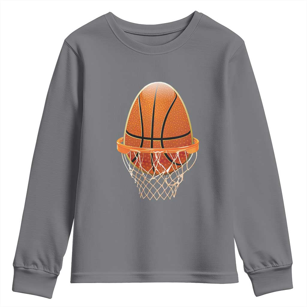 Funny Easter Egg Basketball Sport Lover Youth Sweatshirt