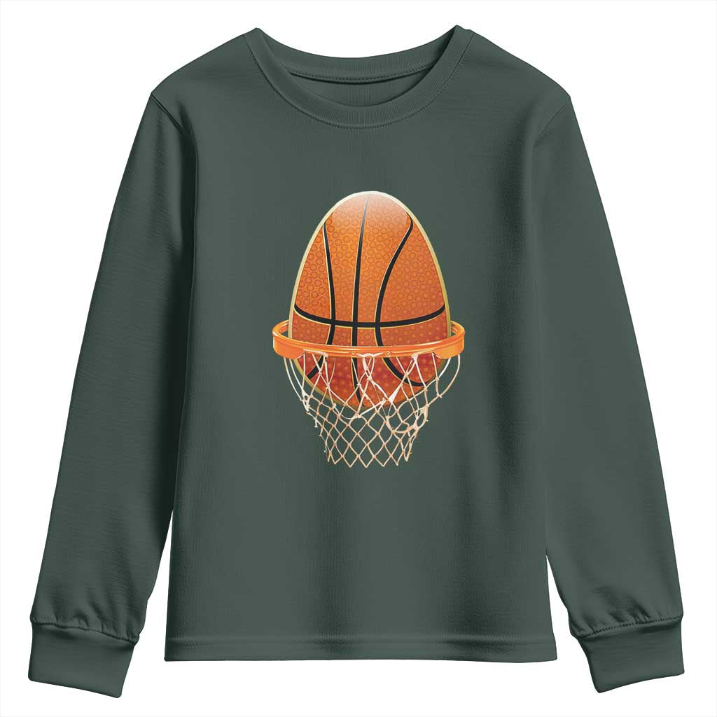 Funny Easter Egg Basketball Sport Lover Youth Sweatshirt