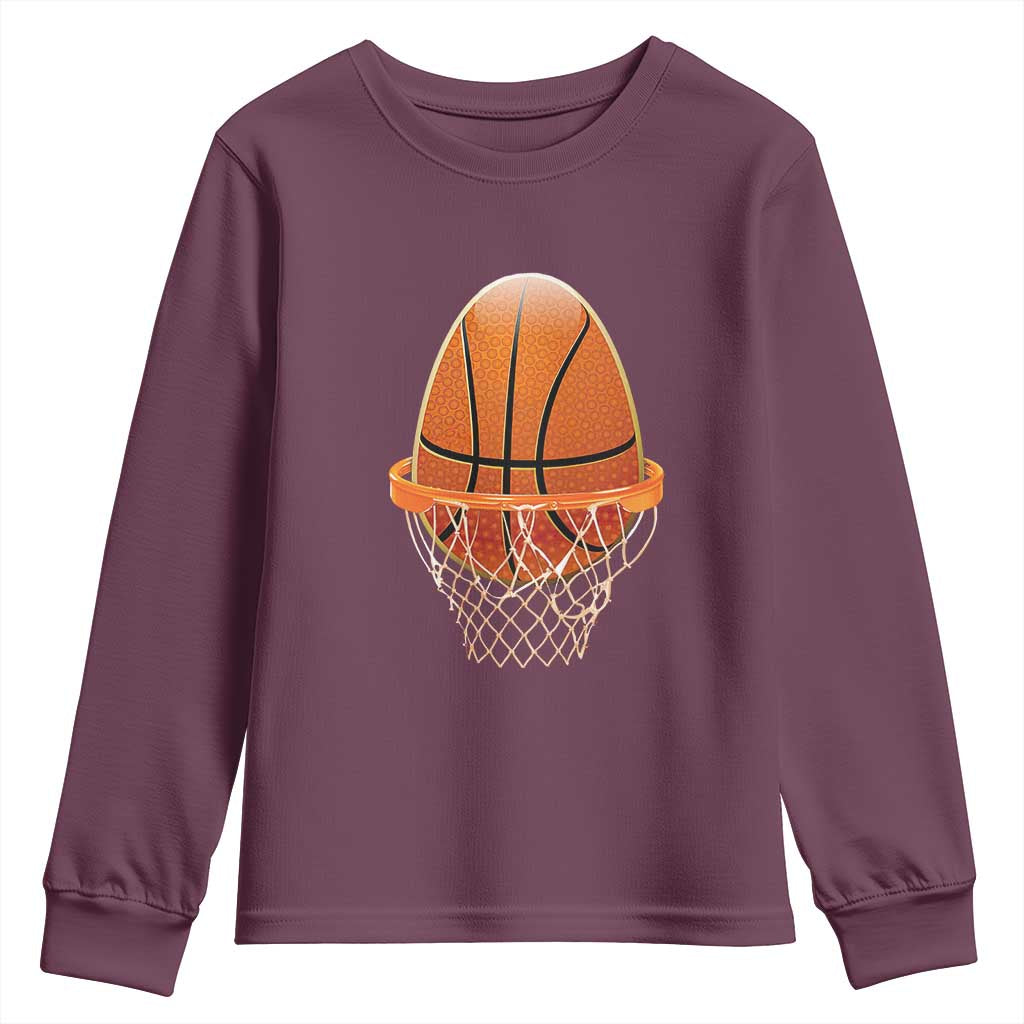 Funny Easter Egg Basketball Sport Lover Youth Sweatshirt