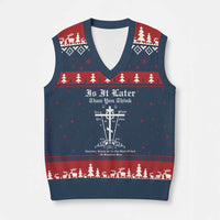 Eastern Orthodox Christian Seraphim Rose V-Neck Knit Sweater Vest Is It Rather Than You Think Russian Cavalry Cross - Wonder Print Shop