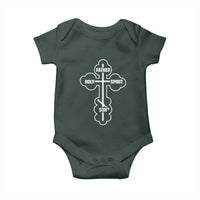 Russian Greek Byzantine Golden Orthodox Cross Father Son Holy Spirit Baby Onesie
