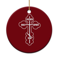 Russian Greek Byzantine Golden Orthodox Cross Father Son Holy Spirit Ceramic Ornament - Wonder Print Shop