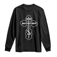Russian Greek Byzantine Golden Orthodox Cross Father Son Holy Spirit Long Sleeve Shirt