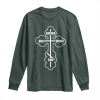 Russian Greek Byzantine Golden Orthodox Cross Father Son Holy Spirit Long Sleeve Shirt