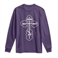 Russian Greek Byzantine Golden Orthodox Cross Father Son Holy Spirit Long Sleeve Shirt