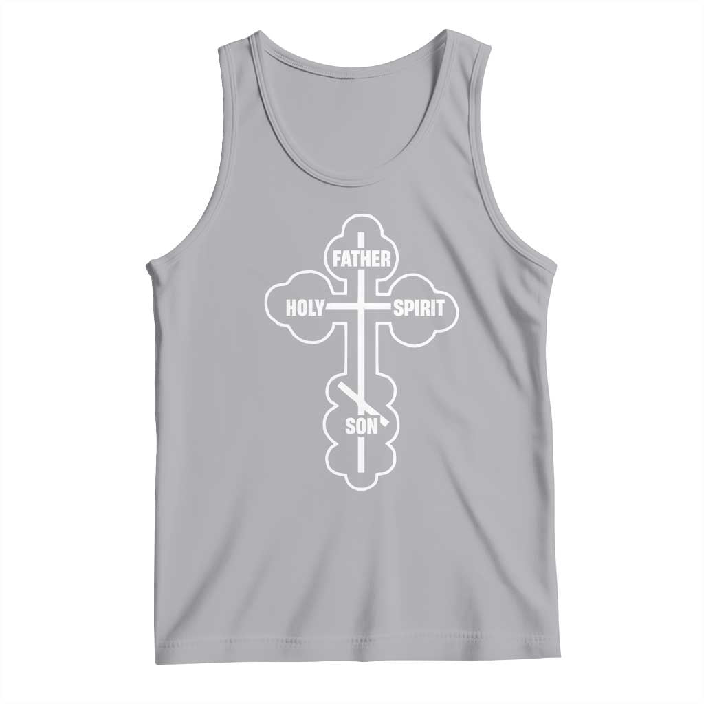 Russian Greek Byzantine Golden Orthodox Cross Father Son Holy Spirit Tank Top