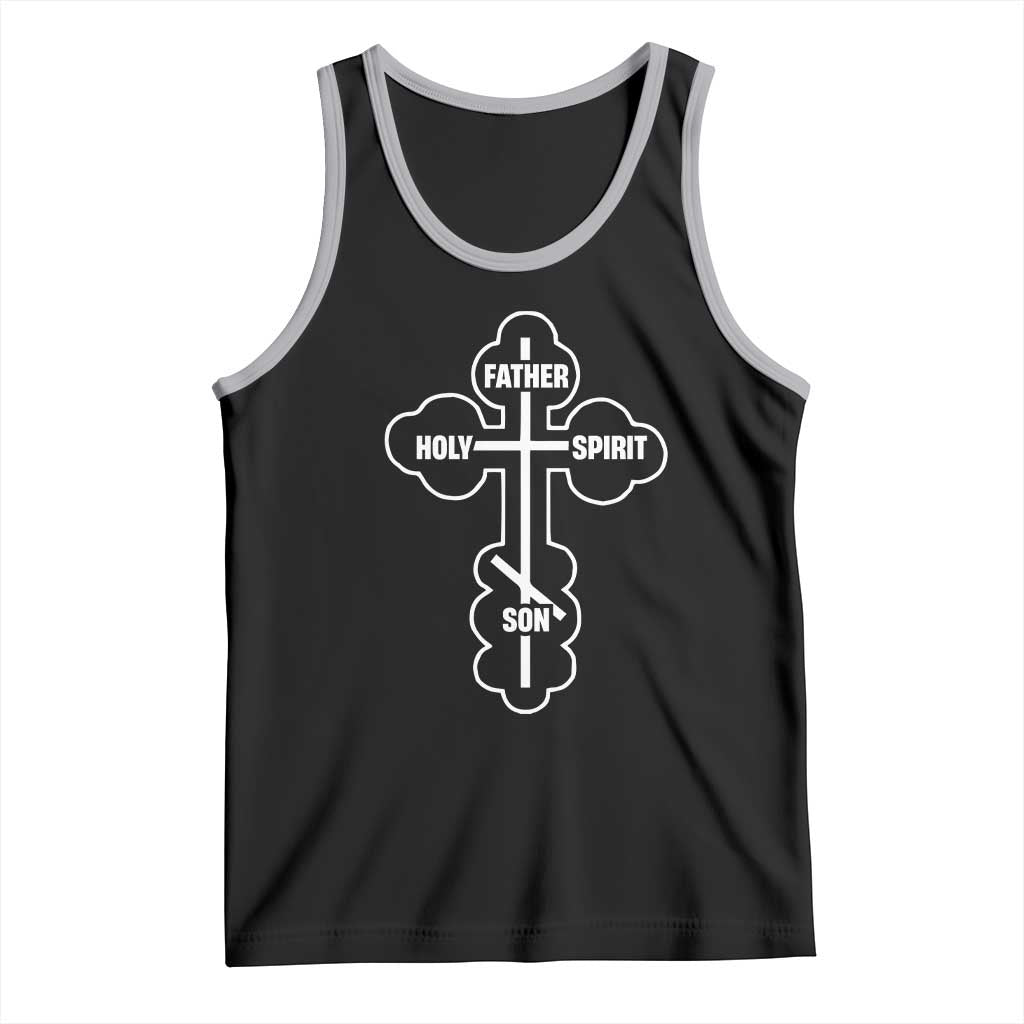 Russian Greek Byzantine Golden Orthodox Cross Father Son Holy Spirit Tank Top