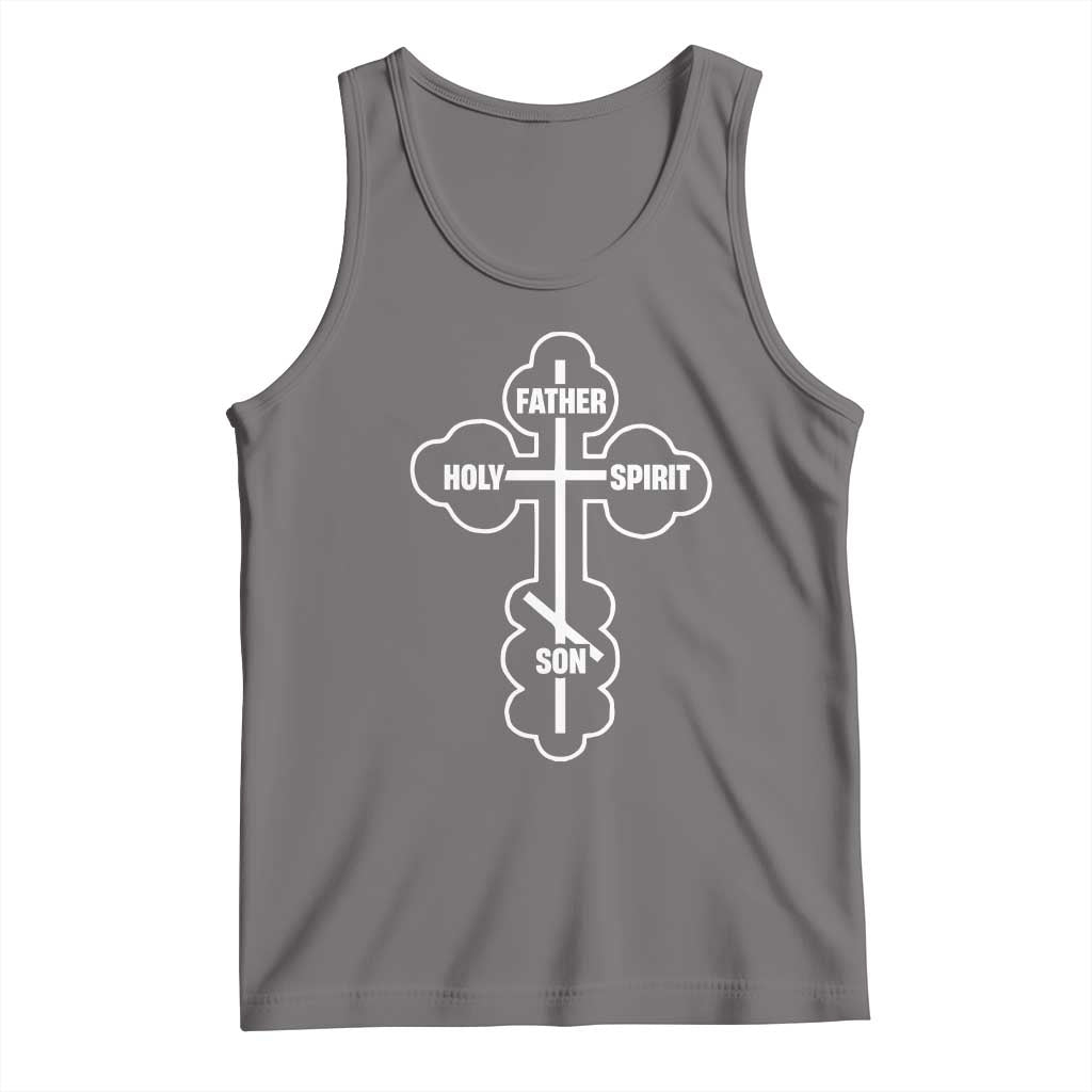Russian Greek Byzantine Golden Orthodox Cross Father Son Holy Spirit Tank Top